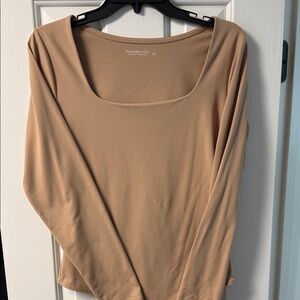 Abercrombie & Fitch Beige Long Sleeve Top